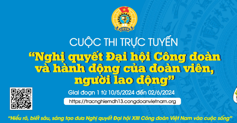Cuộc thi trực tuyến tìm hiểu Nghị quyết Đại hội XIII của Công đoàn Việt Nam